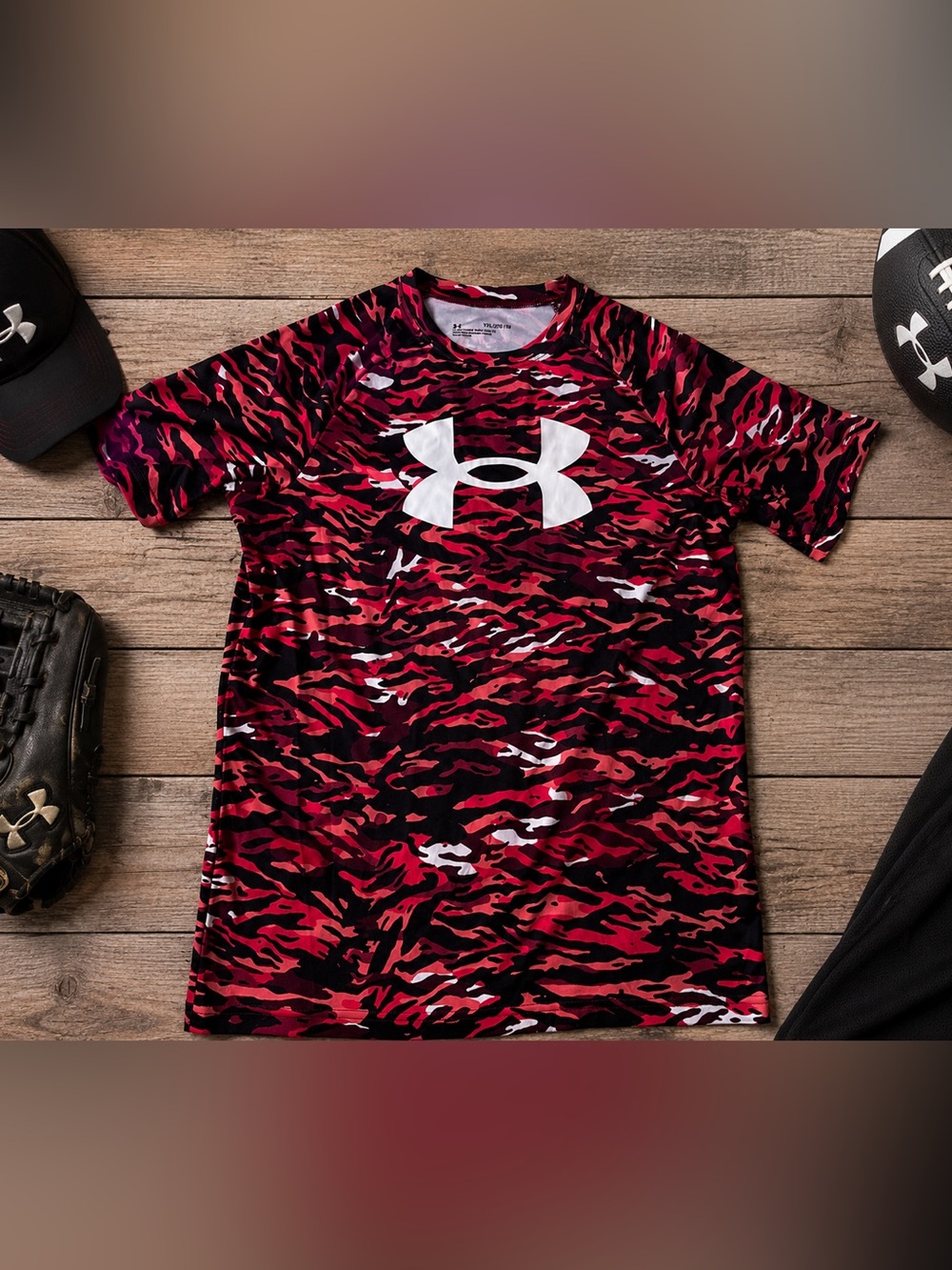 UNDER ARMOUR Big Boys Multicolored Graphic Print T-Shirt~~Size YXL